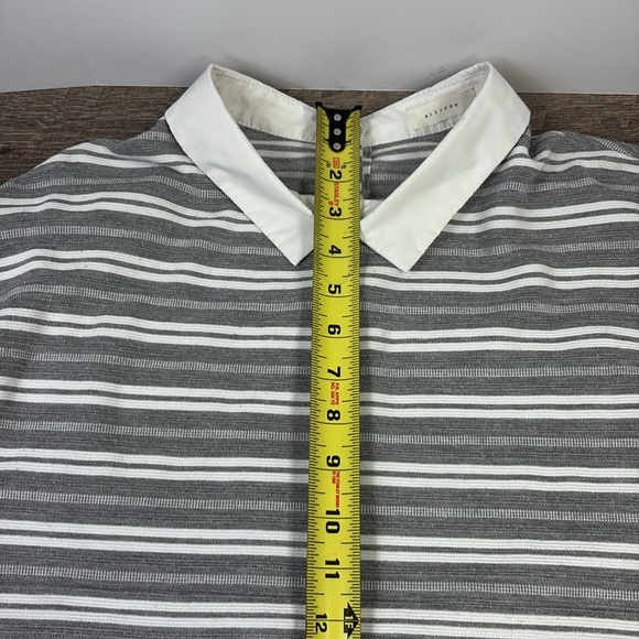 All:Row Layered Collared Blouse Pullover Knit Top Size Small - Picture 7 of 8